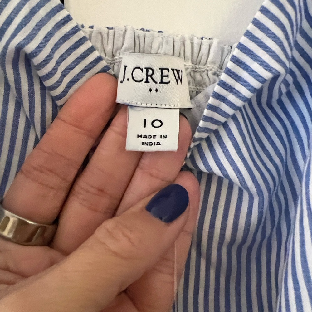 NWT J Crew Blue and White Striped Dress - Picture 13 of 13